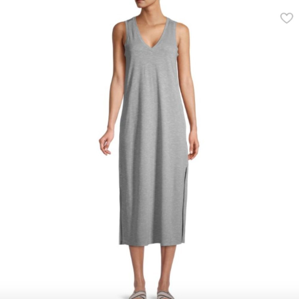 Paige Sage Gray Tank Dress Knit‎ Midi V Neck